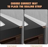 Zayejod 39Inch Silicone Shower Threshold Water Barrier White 2.5cm view 7
