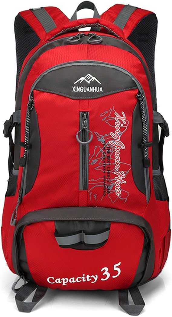 Amazon Co Jp 35l アウトドア スポーツ ハイキング バックパック 防水 登山 旅行 ショルダーバッグ リュックサック レッド 35l 服 ファッション小物