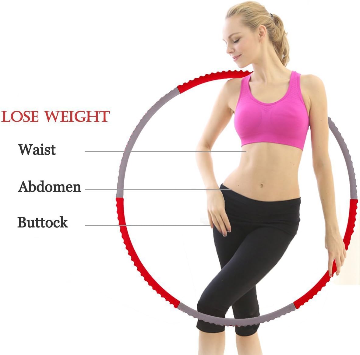 ATIVAFIT Hula Hoop, fitnesshula Hops, 8 Secciones Hula Hoop ...