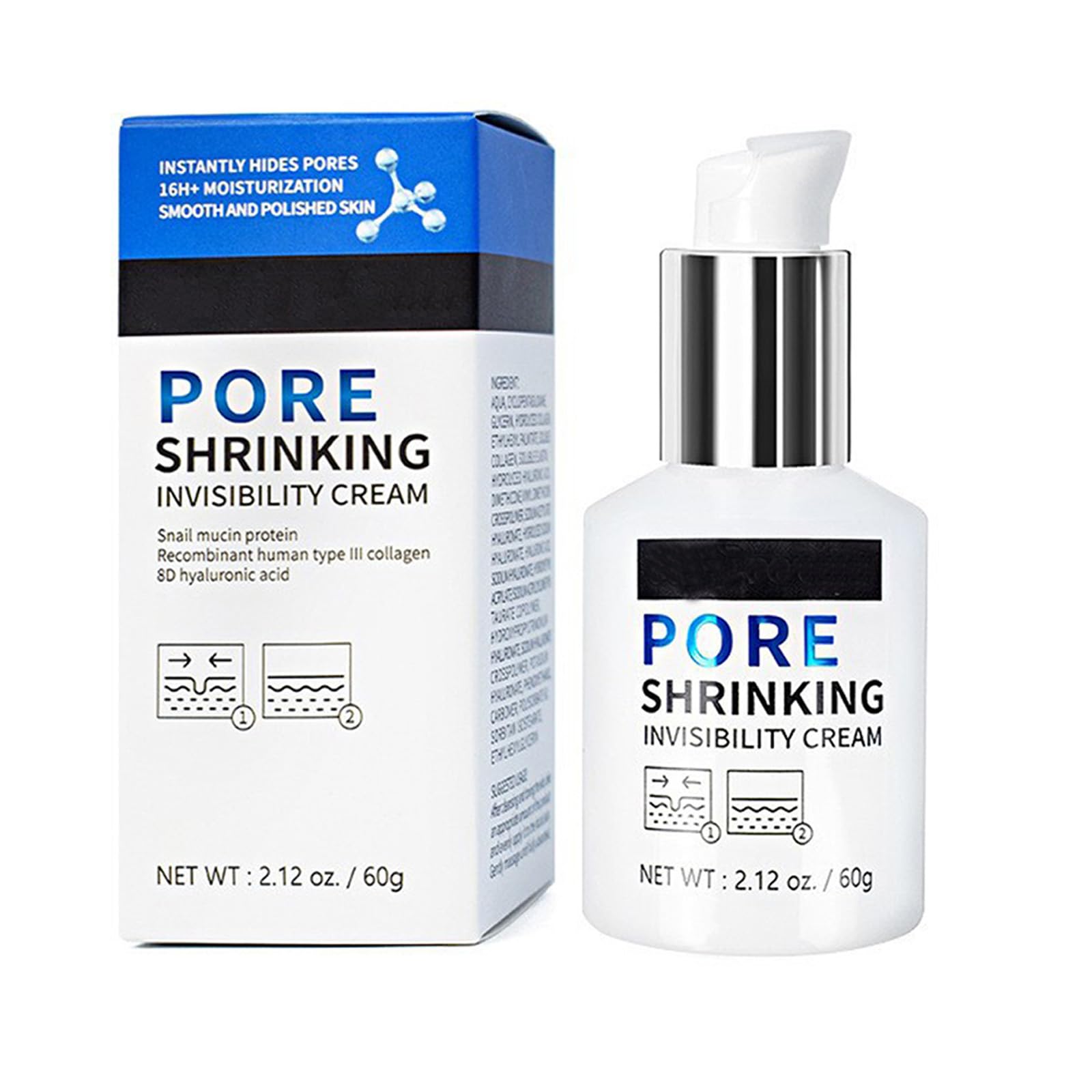 Pore Invisible Cream,Pore Shrinking Invisibility Cream,Pore Minimizer & Reducer for Face,Oil Control Firming,Tightening Pores,Moisturizing,Lightens Fine Lines Conceals Pores Cream