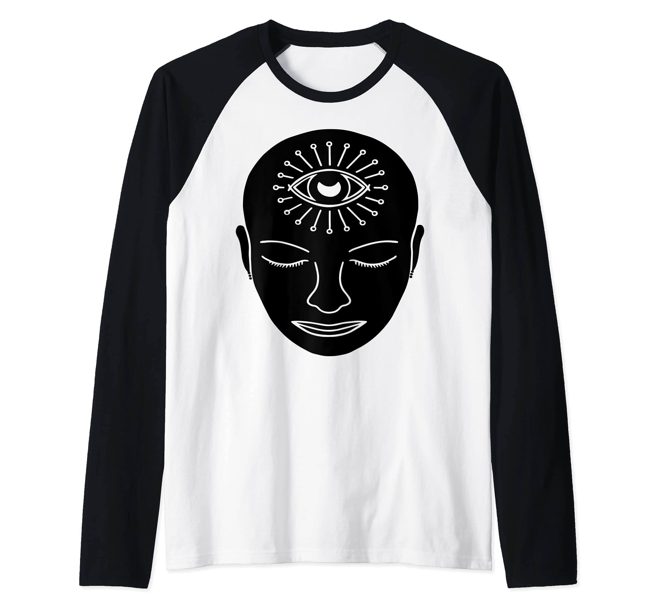 Third Eye Chakra Face Raglan Baseball Tee