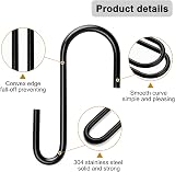 DONQL 20pcs Black S Hooks 2.36in Stainless Steel Heavy Duty 7kg view 3