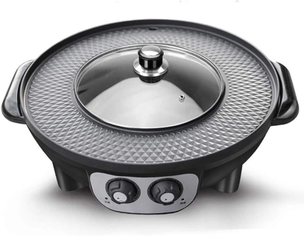 NILINMA Electric Korean Barbecue Pot, Maifanshi Multifunctional Ceramic Pot Desktop Barbecue and Hot Pot Combo