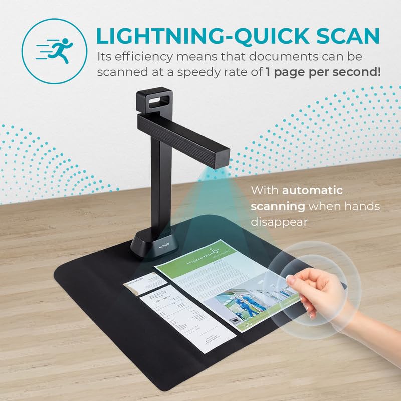 IRIScan Desk Scanner v6business: 13MP/21MP Visualizer, Portable, Book Scanner with AI Curve Flattening, Win Mac Compatible