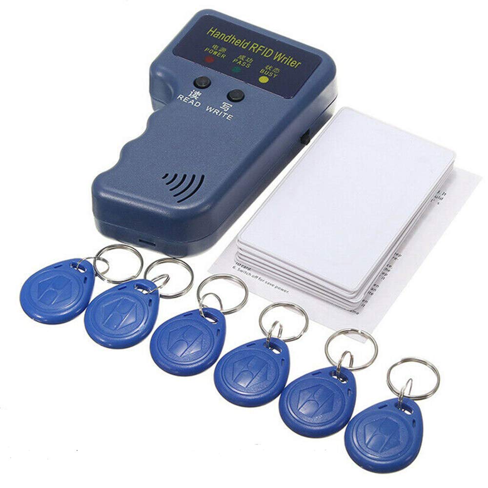 TopHomer Handheld 125KHz RFID ID Card Copier, RFID ID Card Copier Writer Duplicator + 6 Writable Tags + 6 Cards