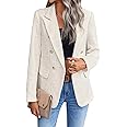 Mina Self 2025 Women's Spring Tweed Blazer Jacket Plaid Fully-Lined Fashion Business Casual Lapel Elegant Coat with Pockets