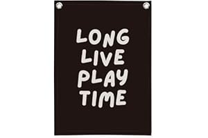 MOFUYU Playroom Decor,Play Room Wall Decor, Long Live Playtime Linen Banner,Baby Nursery Decor Wall Hanging Flag for Bedroom Playroom Classroom Kids Rroom 18x25 Inch