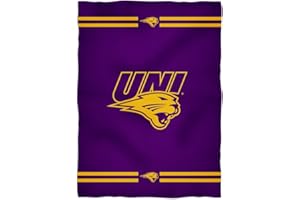 Vive La Fete College Blanket, Officially Licensed UNI Northern Iowa Panthers, Warm & Lightweight Throw Measuring 40" X 58" from
