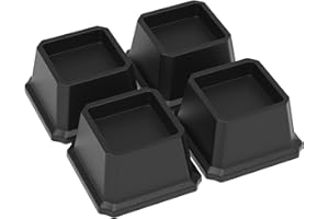 Napnapday Bed Risers 2 Inch Heavy Duty Bed Furniture Elevators, 1,500 lbs Lifts Up Riser for Sofa and Table Set of 4, Black