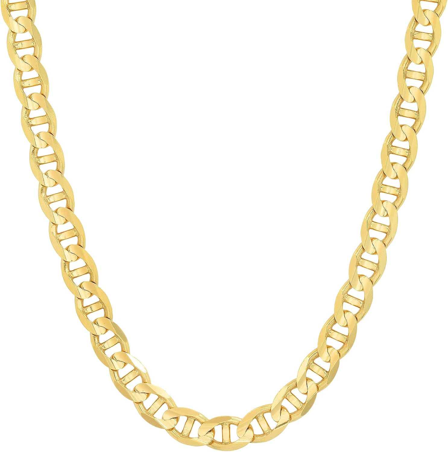 14K Yellow Gold Classic 5.9mm Mariner Chain Necklace 22 inches