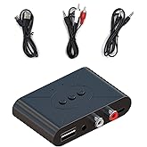 Bluetooth 5.3 Audio Receiver Wireless RCA Bluetooth Adapter for Stereo Wireless Audio Receiver/USB Flash Drive/NFC One-Touch Connection for Car Speakers and Headphones