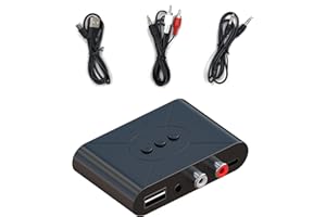 XINGBAICHEN Bluetooth 5.3 Audio Receiver Wireless RCA Bluetooth Adapter for Stereo Wireless Audio Receiver/USB Flash Drive/NFC One-Touch Connection for Car Speakers and Headphones