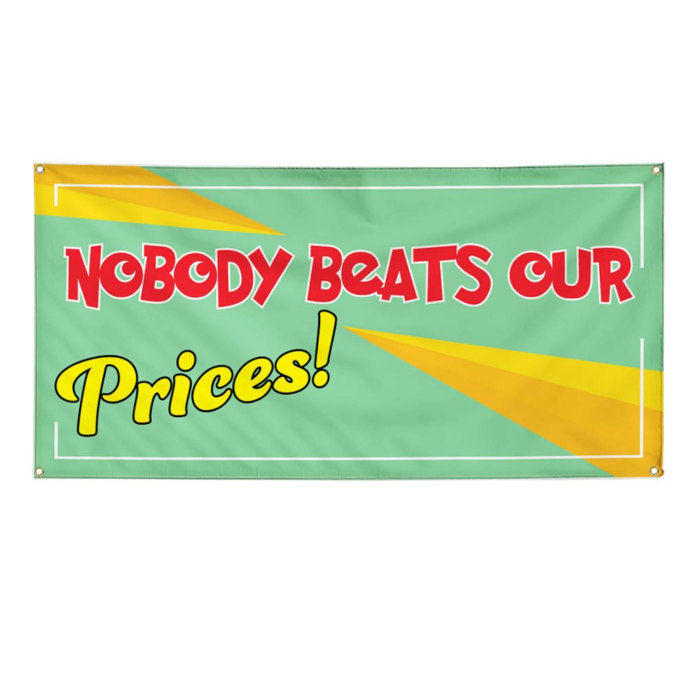 Amazon Com Vinyl Banner Sign Nobody Beats Our Prices Business
