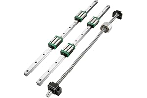VEVOR Linear Guide Rail 2Pcs HGR20-1500mm Linear Slide Rail with 1Pcs RM1605-1500mm Ballscrew with BF12/BK12 Kit Linear Slide