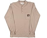 Rasco FR Khaki Henley T-Shirt 100% Preshrunk Cotton