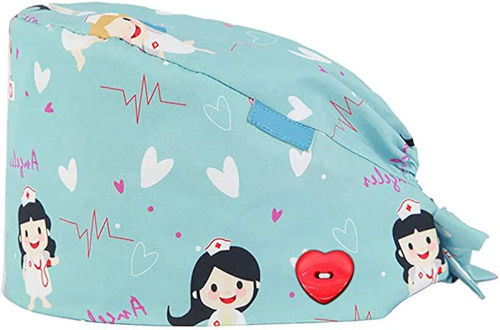 Culater Berretto Unisex in Cotone con Cappuccio Chirurgico con Fascia  Regolabile per Fodera per Cappello Medico con Stampa Coda di Cavallo per  Infermiere Medico con Bottoni 3PCS Abbigliamento Cappelli e cappellini