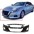 FitParts Compatible with Front Bumper Cover Fascia 2019-2022 Nissan Altima S SL SR SV Sedan. New Primed Without Sensor Holes, With Fog Light Holes. 620226CA0H NI1000324