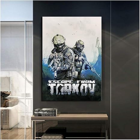 Amazon Suuyar プリントシューティングゲーム兵士タルコフからの脱出ビデオゲームウォールアートワークの写真家の装飾キャンバス絵画ポスター 24x36インチフレームなし アートフレーム ポスター オンライン通販