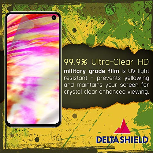 DeltaShield Screen Protector for Samsung Galaxy S10e (5.8 inch)(2-Pack)(Case Compatible Design) BodyArmor Anti-Bubble Military-Grade Clear TPU Film