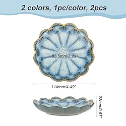 NBEADS 2 Pcs 2 Color Ceramic Jewelry Tray, Lotus