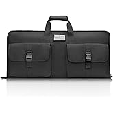 lollwolf 28/32 inch Rifle Case Soft, Gun Bag Lightweight, Gun Case with Two Buckle Pockets, Wall Hanger, Short Shotgun Bag with Adjustable Shoulder Strap for Outdoor Hunting Shooting