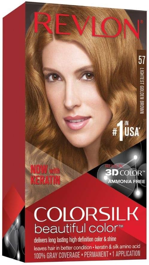 Revlon Colorsilk Beautiful Hair Color, 57 Lightest Golden Brown