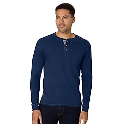 Hanes Men's Beefy Long Sleeve Three-Button Henley