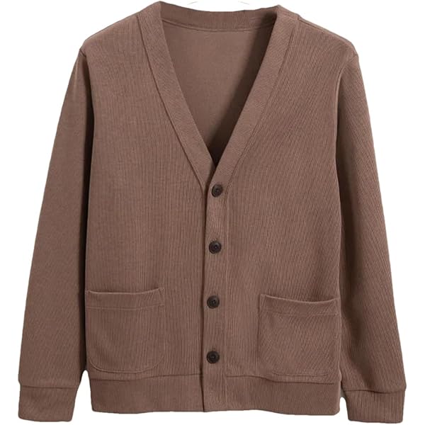 Men's V-Neck Button Down Cardigan Comfort Slim Fit Knit Cardigan