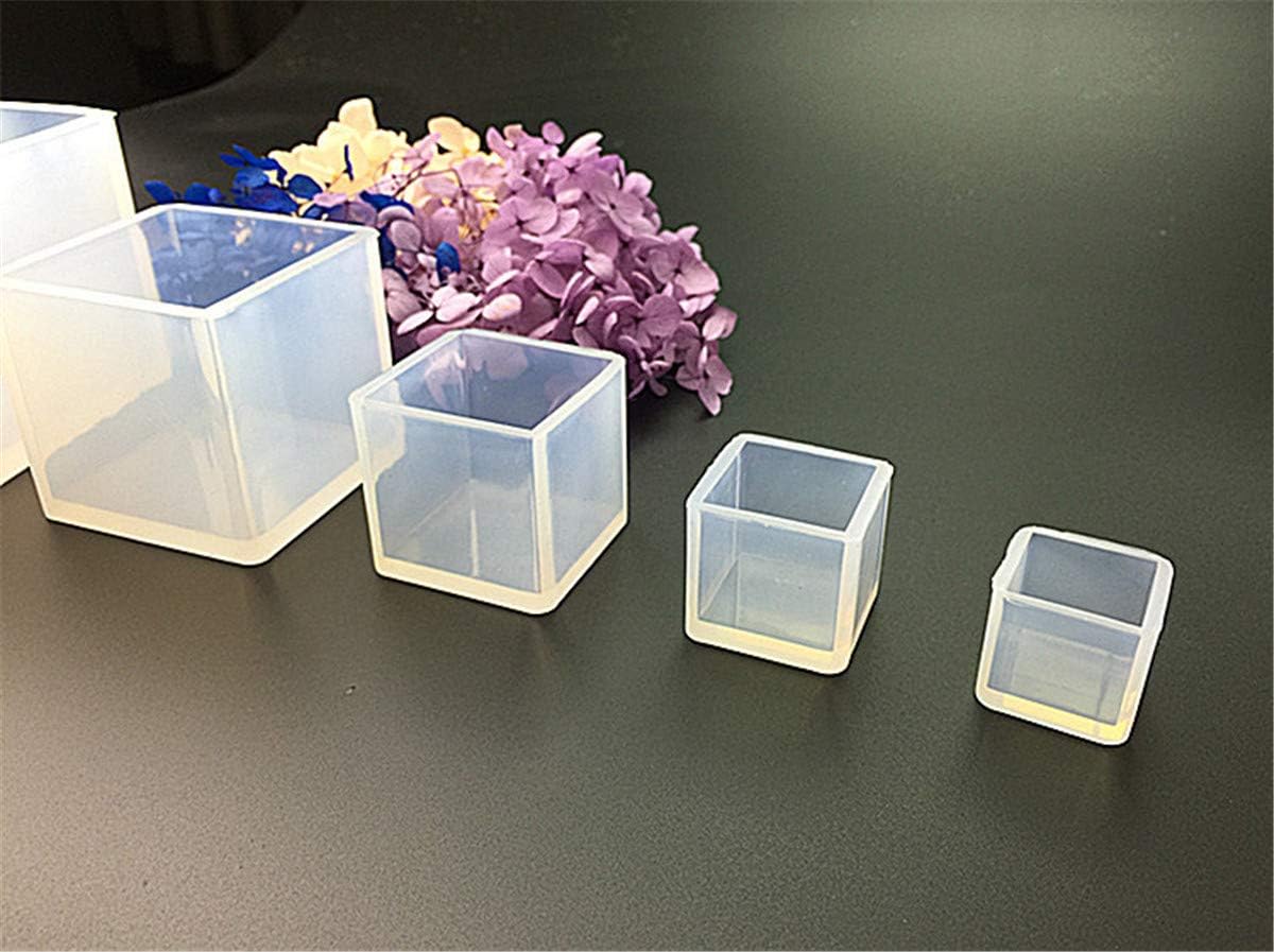 HOUTBY Cube Resin Casting Molds Silicone DIY for Jewelry Craft Making Necklace Pendant Set of 5