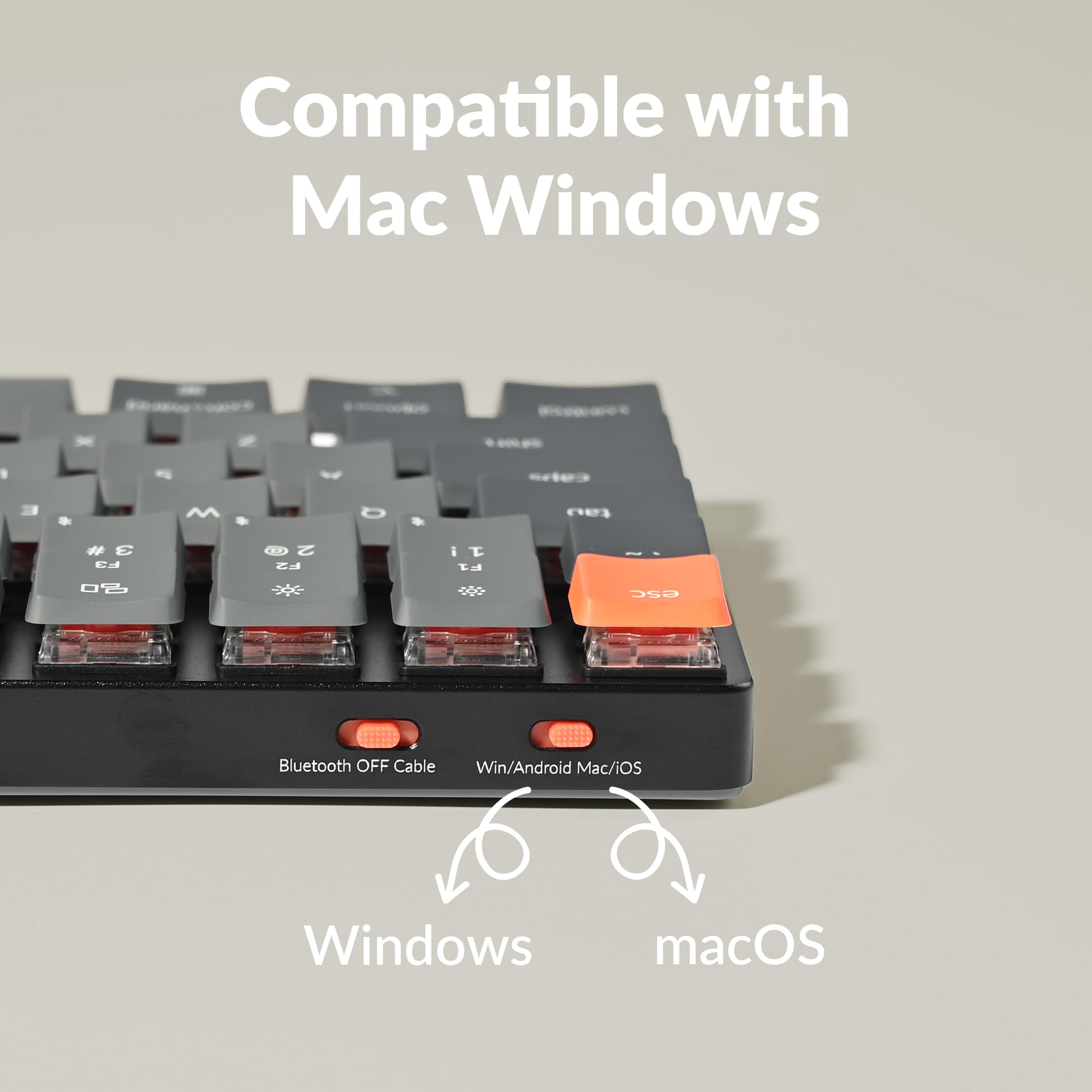 Keychron K3 Version 2, 84 Keys Ultra-Slim Wireless Bluetooth/USB Wired Mechanical Keyboard with White LED Backlit, Low-Profile Keychron Mechanical Brown Switch Compatible with Mac Windows