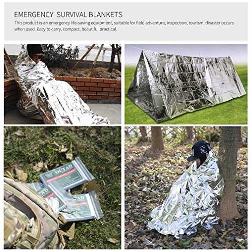 OUTAD 10Pack Outdoor Waterproof Windproof Reusable Emergency Survival Thermal Blanket First Aid Sun Shade Ground Cover
