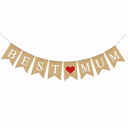 Amazon Com Bestoyard 2 8m Mother S Day Burlap Flags Bunting