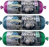 BLUE WILDERNESS WET DOG FOOD ROLLS NATURAL HEALTHY HOLISITC GRAIN FREE BEEF DUCK CHICKEN VARIETY PACK 6.75 POUNDS
