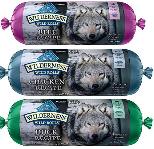 BLUE WILDERNESS WET DOG FOOD ROLLS NATURAL HEALTHY HOLISITC GRAIN FREE BEEF DUCK CHICKEN VARIETY PACK 6.75 POUNDS
