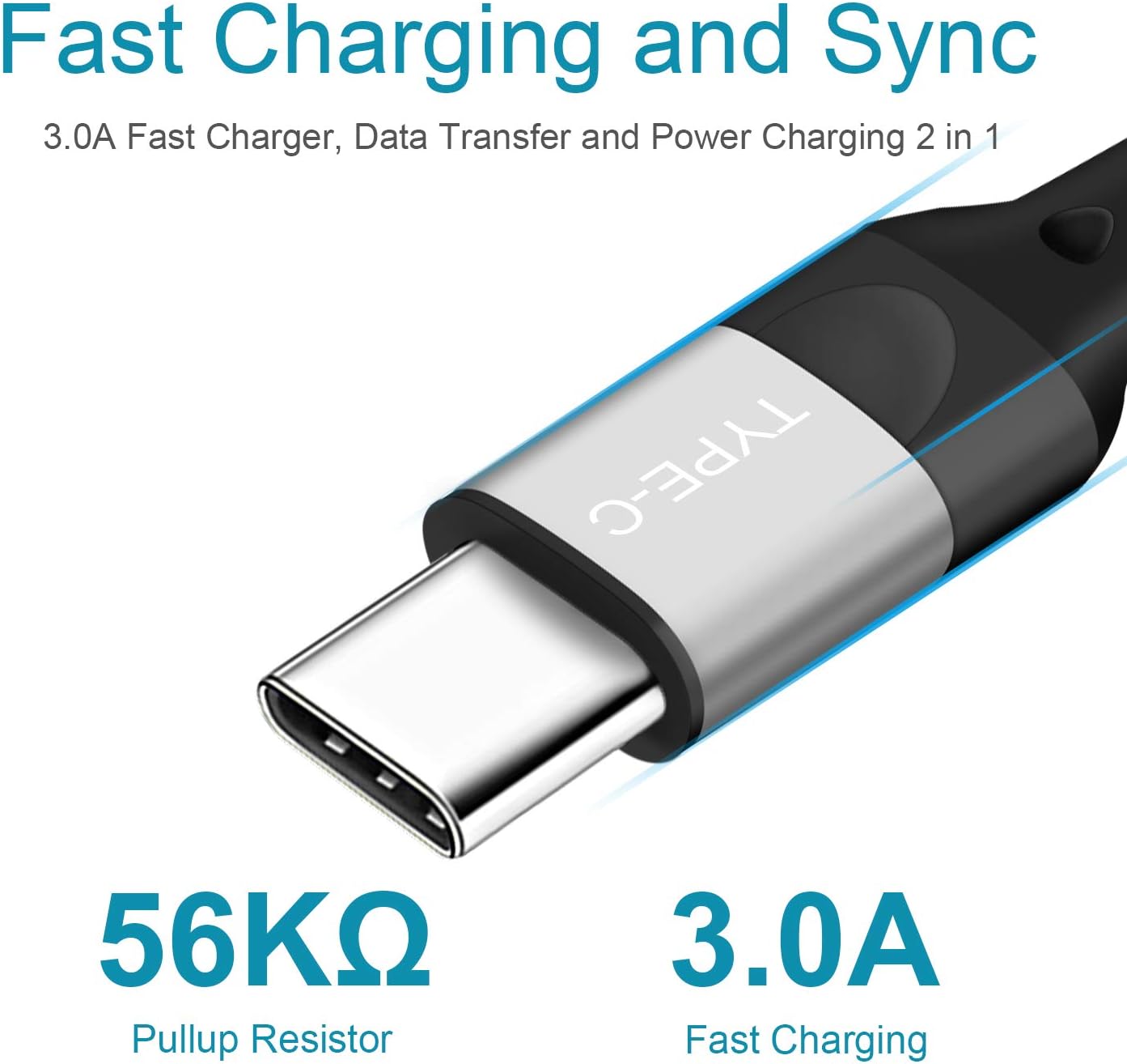 USB Type-C Charger Cords 3FT 3FT 6FT for Samsung Galaxy A50 A20 S10E S10 Plus S20 S20+ Ultra Tab S4 S5E Note 10 9 A40 A30 A70 A80,LG G8 V35 Thinq,Moto Z3 Z2 Play Phone Charging Cable,Fast Charge Wire