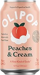 OLIPOP Prebiotic Soda, Peaches and Cream - 12 fl oz