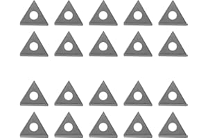 Zorqon 20Pcs TCMT21.51 TCMT110204 Carbide Turning Inserts, Replacement Turning Inserts Cutting Tools for Steel Parts and Stainless Steel, Lathe Turning Tools for STFCR Turning Tool Holder