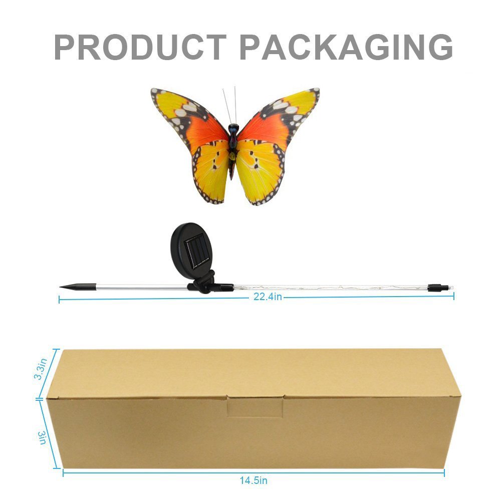 Garden Solar Lights Outdoor - Solarmks Butterfly Solar Lights Outdoor Color Changing Fiber Optic Butterfly Garden Butterfly Lights with a Purple LED Light Stake
