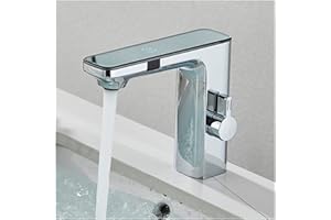 Touchless Sink Sensor Faucet, Automatic Motion Sensor Bathroom Sink Faucet with Temperature Display, Single Handle Metal Fauc