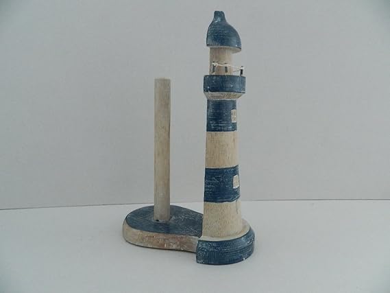 fairtrade striped lighthouse toilet kitchen roll holder
