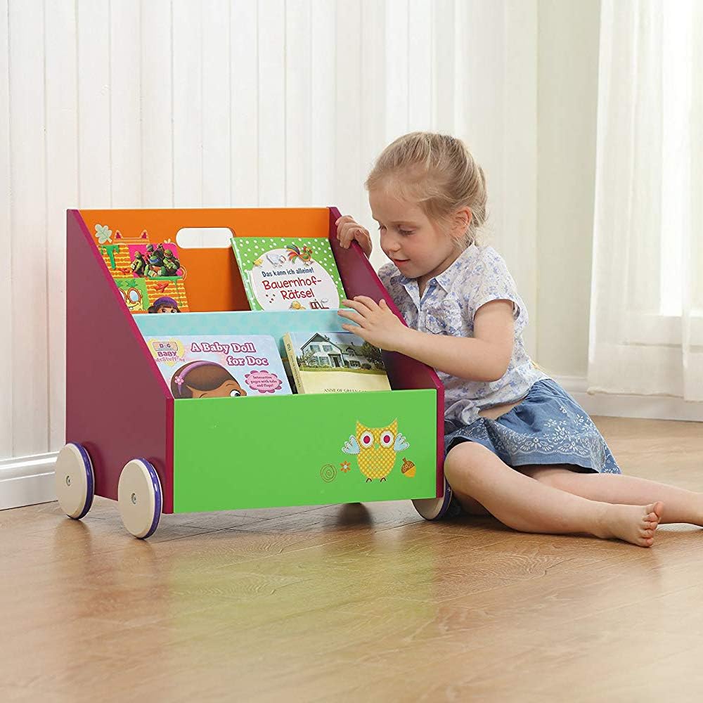 Indoor Furniture Toys & Games Labebe Kid Bookshelf with Wheels Baby