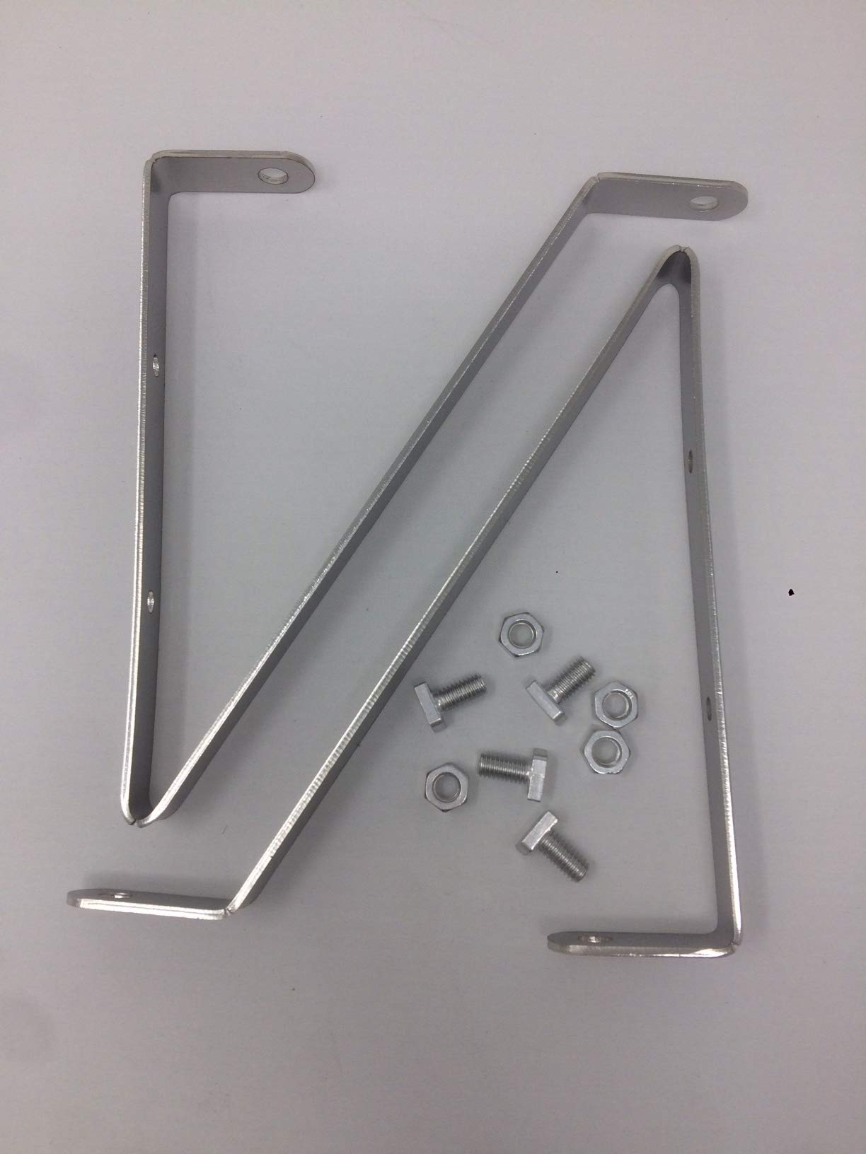 Elloughton Greenhouses Shelf Brackets 6" Wide - Two Stainless Steel Brackets with Standard Greenhouse Cropped Nuts & Bolts