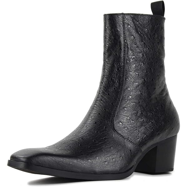 Amazon.com | OSSTONE Men Chelsea Ankle Boots Leather Snake