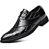 Men's Trendy Dress Shoes Business Formal Lace-up Oxfords Modern Casual Derby Shoes