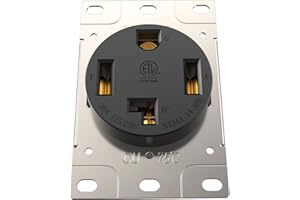 HYDUUU 30A Dryer Receptacle 4-Prong NEMA 14-30R Outlet 125/250V Flush Mount Socket Industrial Grade Grounding for Power Panel Box RVs Generators Welding Machines ETL Listed