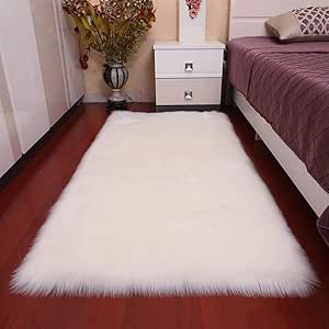 Bulary – Alfombra de Peluche, Color Blanco, Alfombra mullida