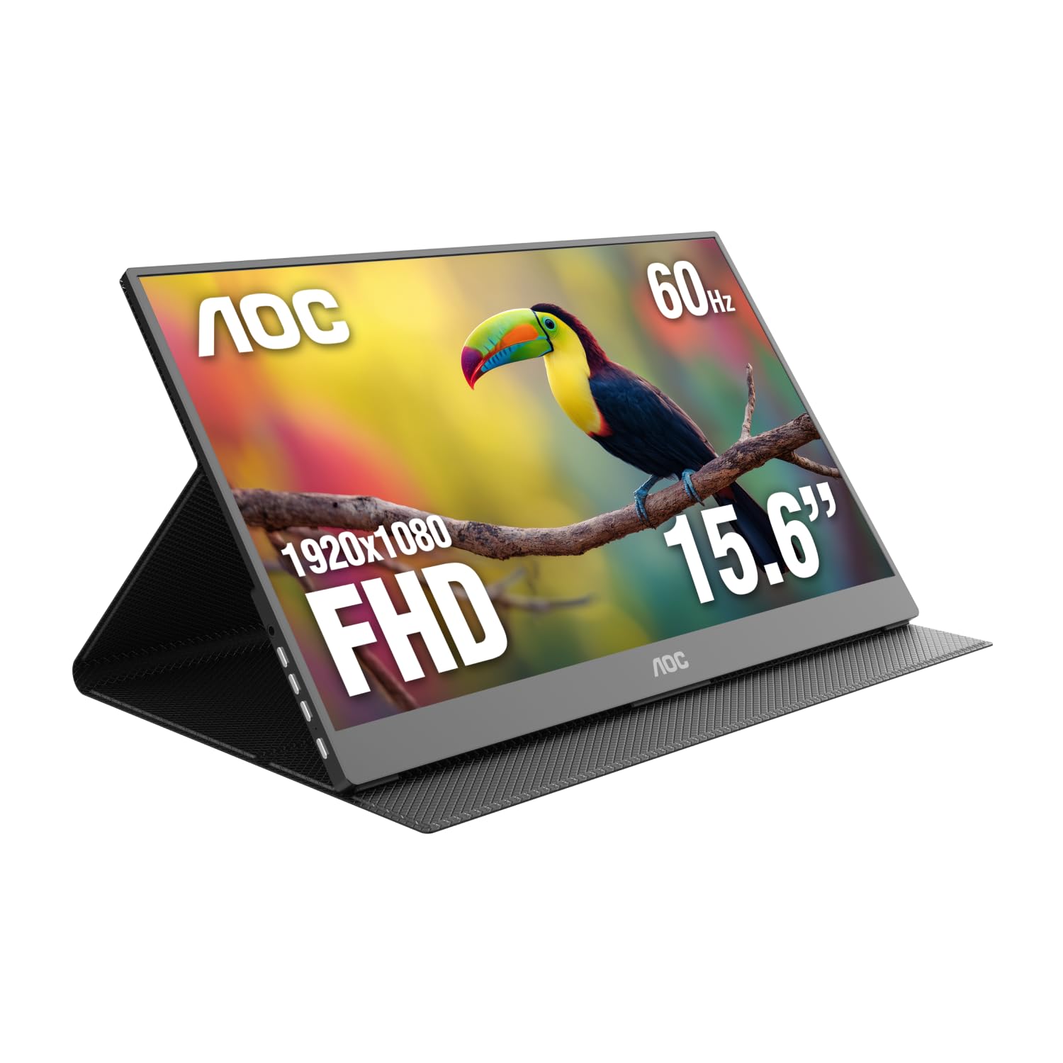 Photo 1 of AOC 16T20 Portable Monitor 15.6 Inch FHD 1920x1080, IPS Panel Computer Display, Speakers, USB Type C x2, Mini HDMI x1, Premium Smart Cover, Gaming Console Compatible
