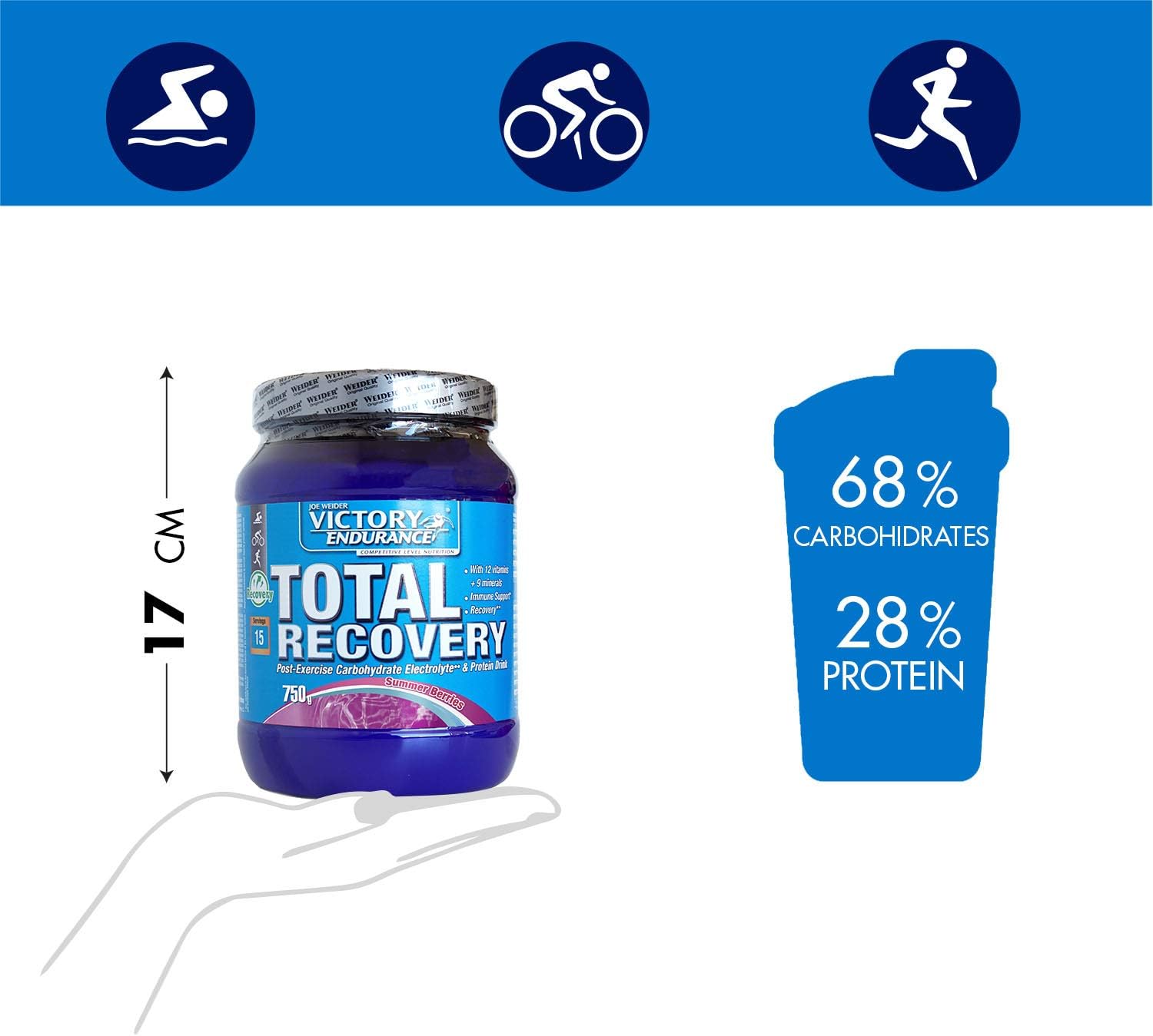 Victory Endurance Total Recovery (750g) Summer Berries Flavour; Maximizes Recovery After Training; Enriched with Electrolytes and Vitamins - Image 5