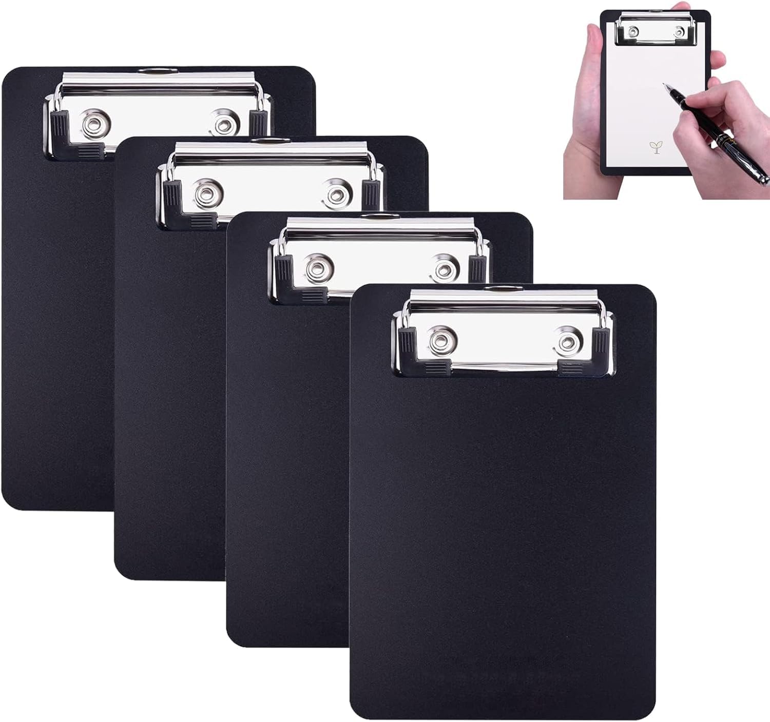 thumbnail image 2 of 16 Pack 4x6 Inch Mini Clipboards - Black Plastic Clipboard With Low Profile Clip 2 of 10