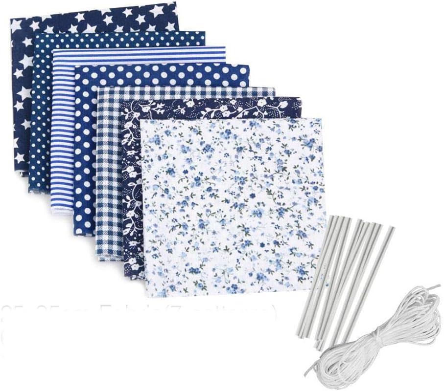 Doitsa DIY Homemade Mask Material Set Cotton Fabric Rope Elastic Band Nose Bridge Clip for Sewing